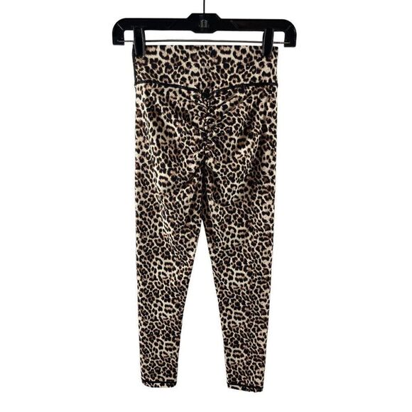 ZYIA Active Leopard Brilliant Scrunchy What Hi-Rise 7/8 Leggings Size 4 Tan - Picture 2 of 7